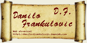 Danilo Frankulović vizit kartica